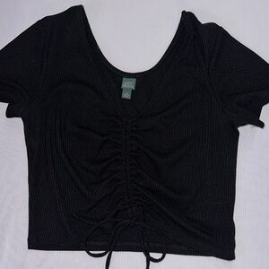 Wild Fable Size Small Black Top with Adjustable Front Tie